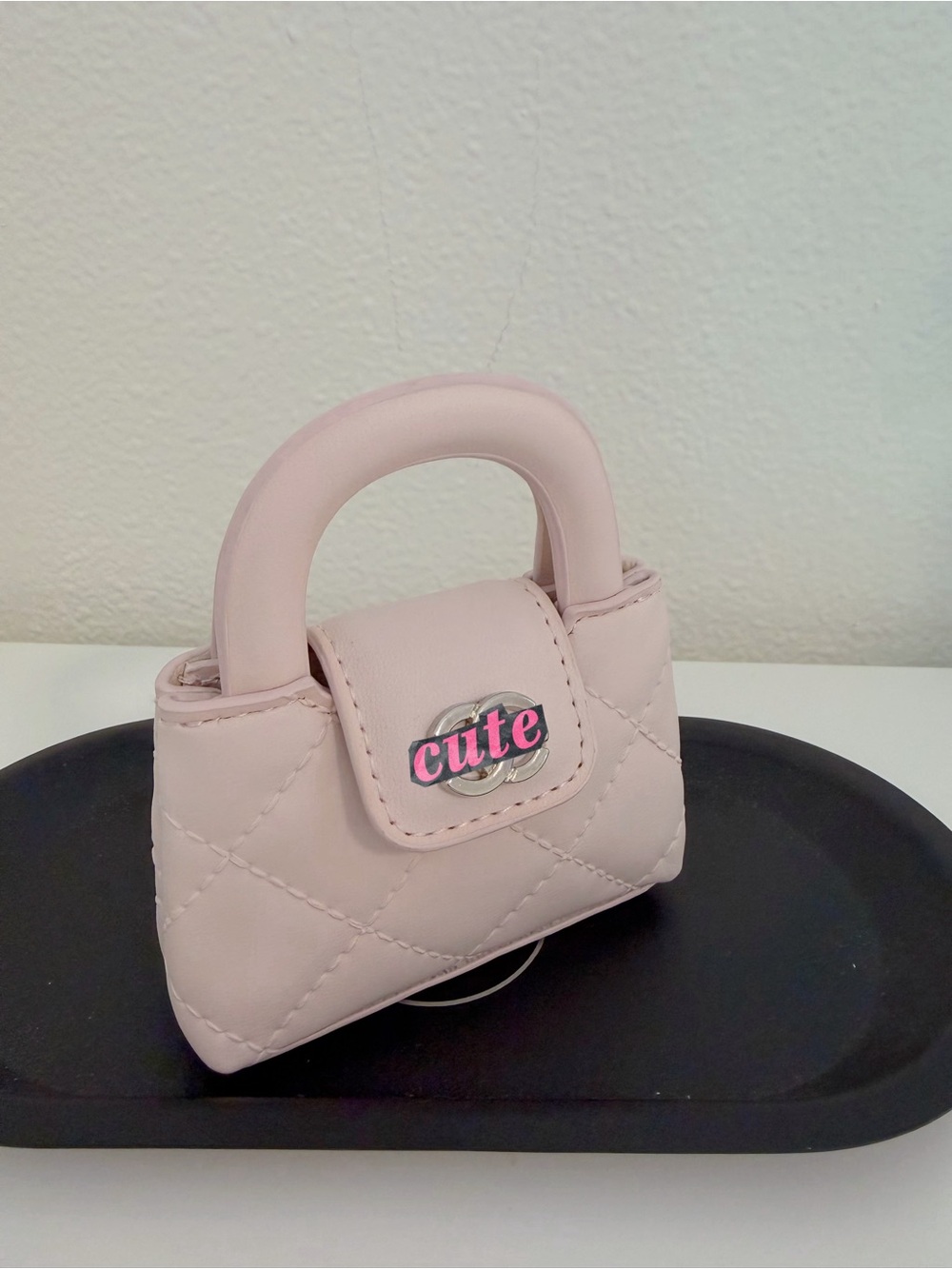 Pink Quilted Mini Bag Charm / Tiny Purses